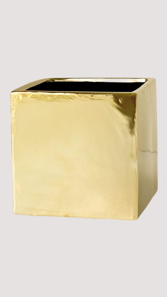 6" SHINY GOLD CUBE